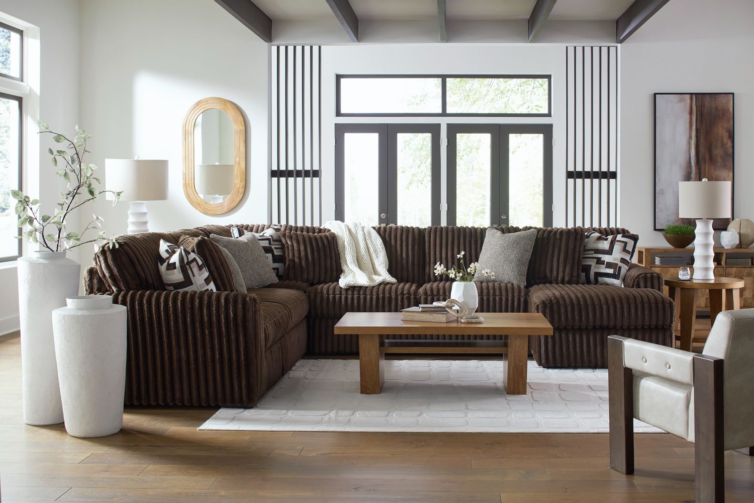 Midnight-Madness 4-Piece Sectional with RAF Corner Chaise In Chocolate 98104S3
