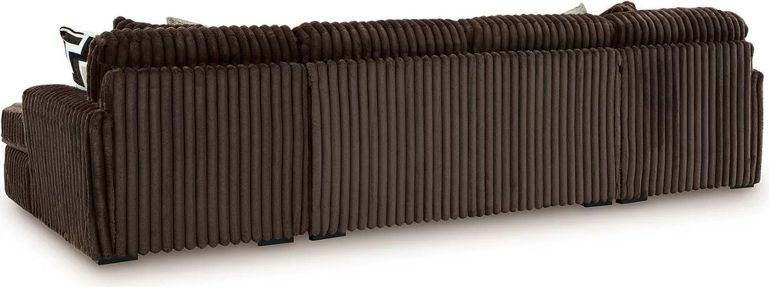 Midnight-Madness 3-Piece Sectional with LAF and RAF Chaise In Chocolate 98104S5