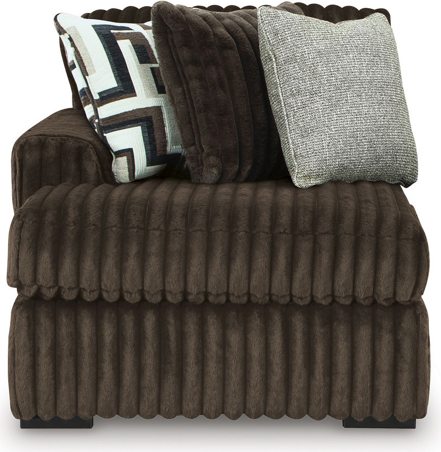 Midnight-Madness 3-Piece Sectional with LAF and RAF Chaise In Chocolate 98104S5