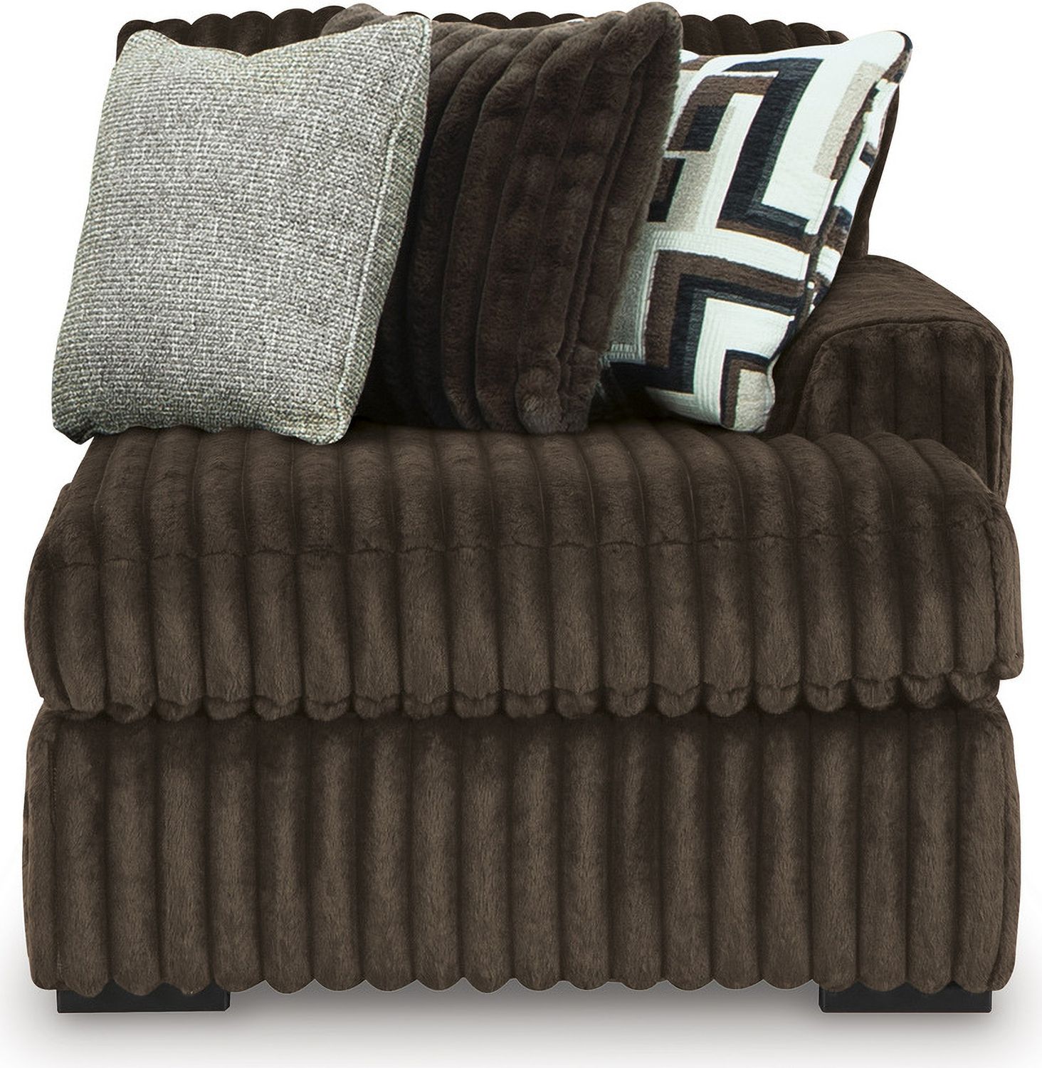 Midnight-Madness 3-Piece Sectional with LAF and RAF Chaise In Chocolate 98104S5