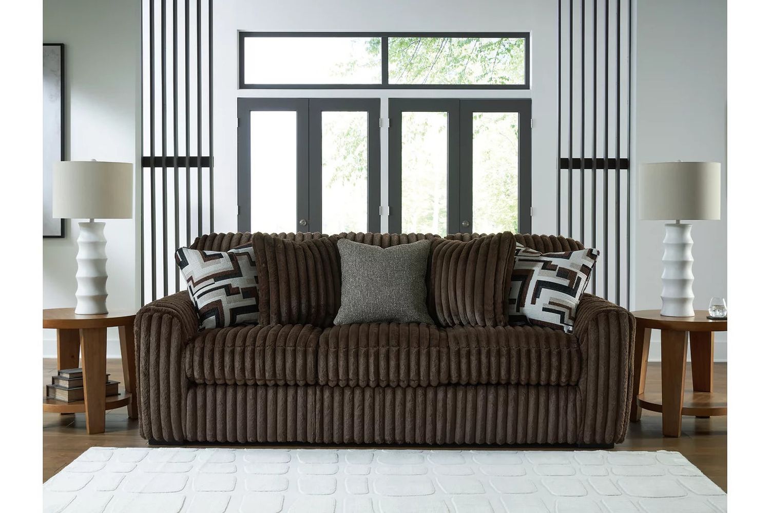 Midnight-Madness Living Room Set In Chocolate 98104U1