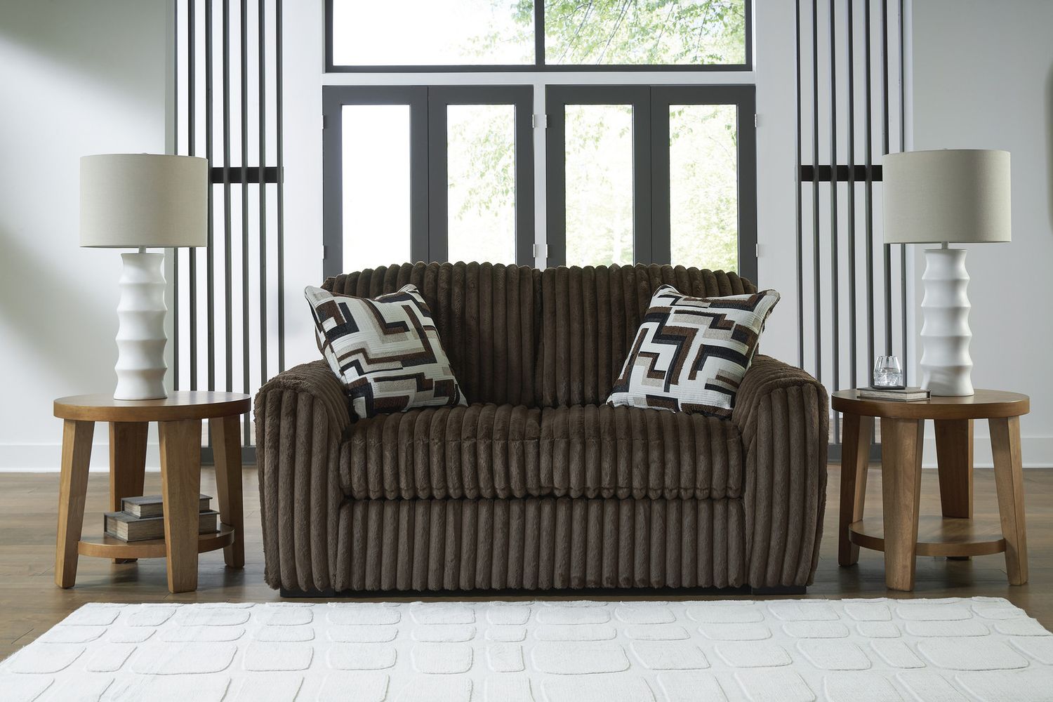 Midnight-Madness Living Room Set In Chocolate 98104U1