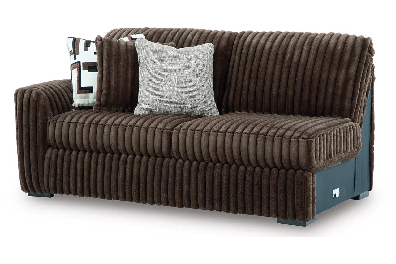 Midnight-Madness 4-Piece Sectional and Oversized Accent Ottoman In Chocolate 98104U5