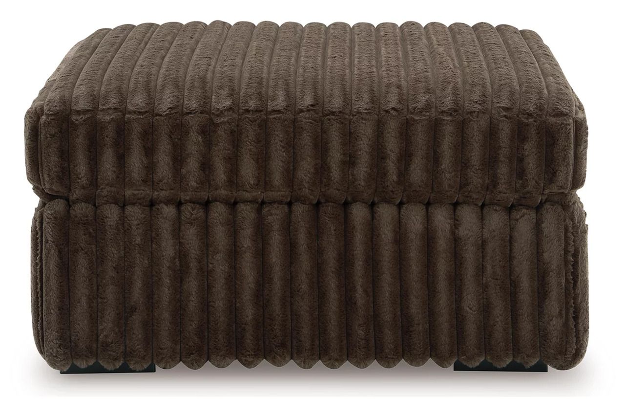 Midnight-Madness 4-Piece Sectional with Chaise, Oversized Chair and Ottoman In Chocolate 98104U6