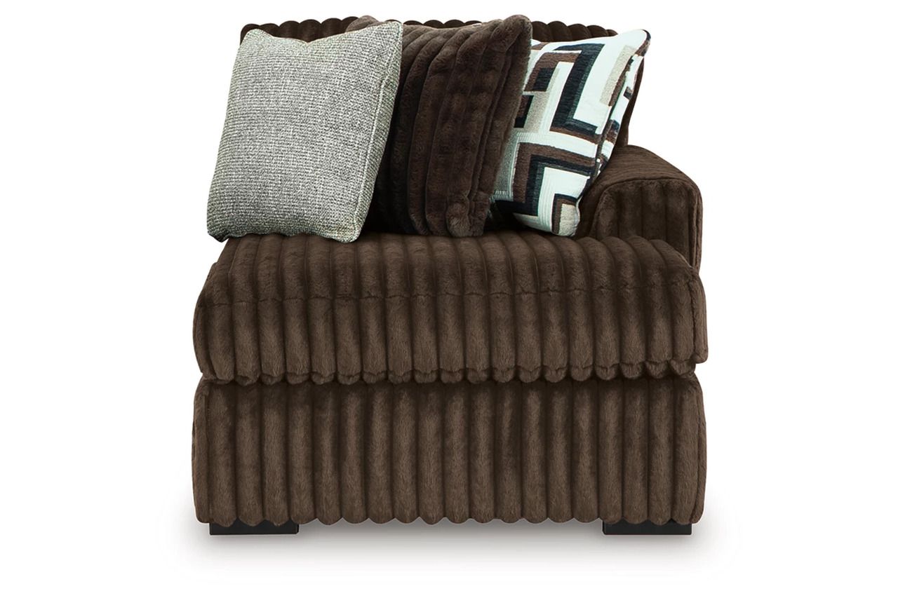 Midnight-Madness 4-Piece Sectional with Chaise, Oversized Chair and Ottoman In Chocolate 98104U6