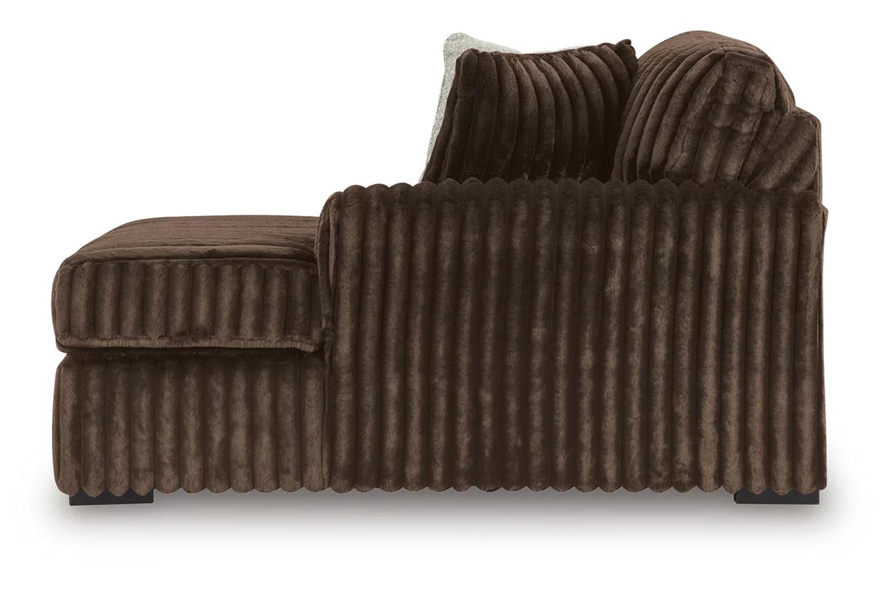Midnight-Madness 4-Piece Sectional with Chaise, Oversized Chair and Ottoman In Chocolate 98104U6