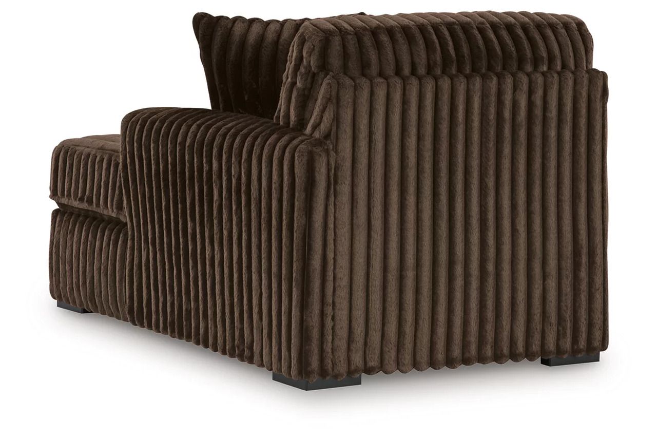 Midnight-Madness 4-Piece Sectional with Chaise, Oversized Chair and Ottoman In Chocolate 98104U6