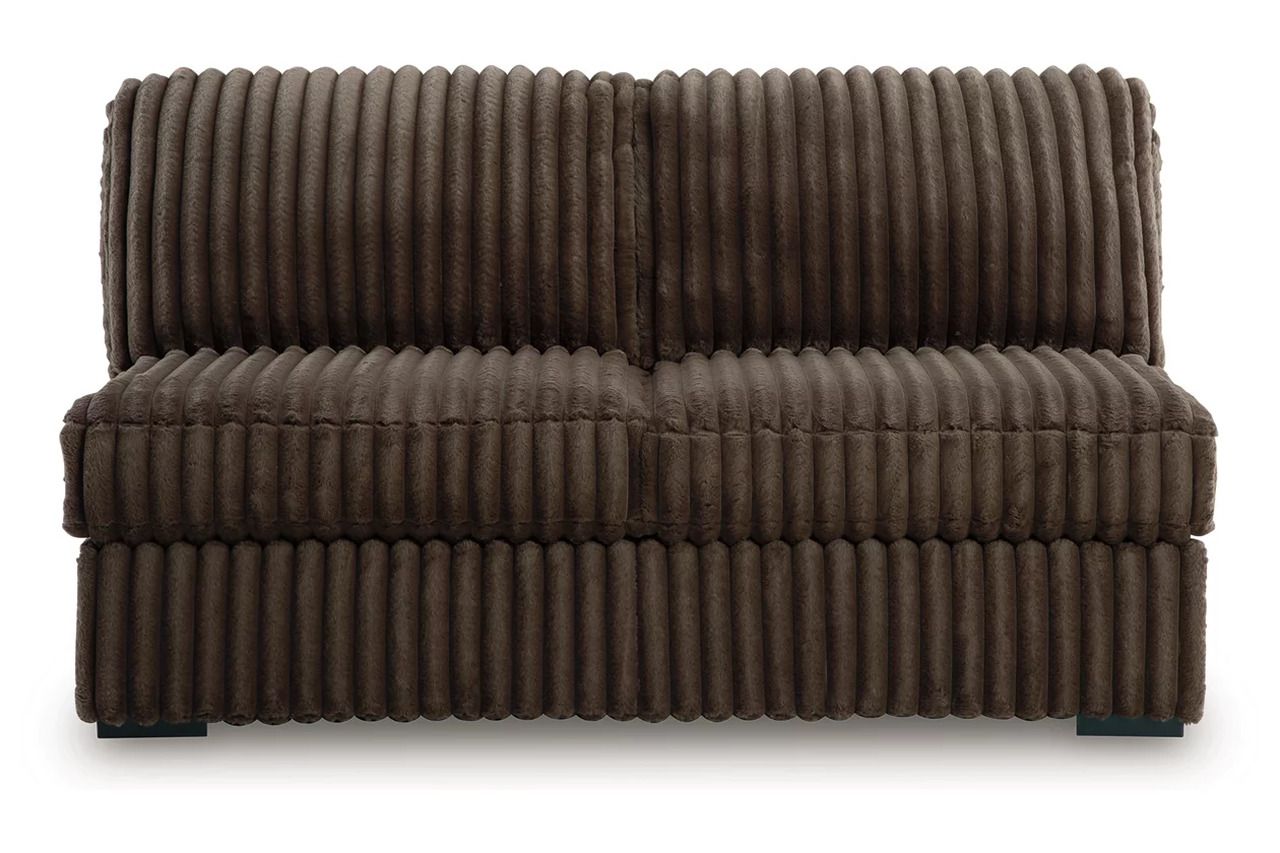 Midnight-Madness 4-Piece Sectional with Chaise, Oversized Chair and Ottoman In Chocolate 98104U6