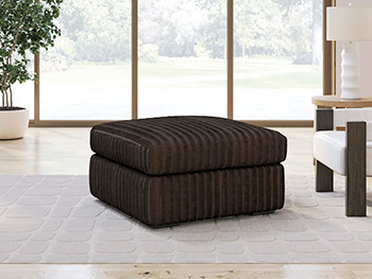 Midnight-Madness 4-Piece Sectional with Chaise, Oversized Chair and Ottoman In Chocolate 98104U6