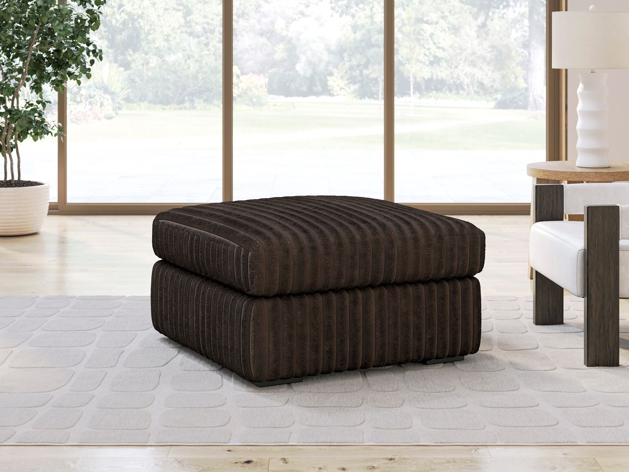 Midnight-Madness 4-Piece Sectional with Chaise, Oversized Chair and Ottoman In Chocolate 98104U6