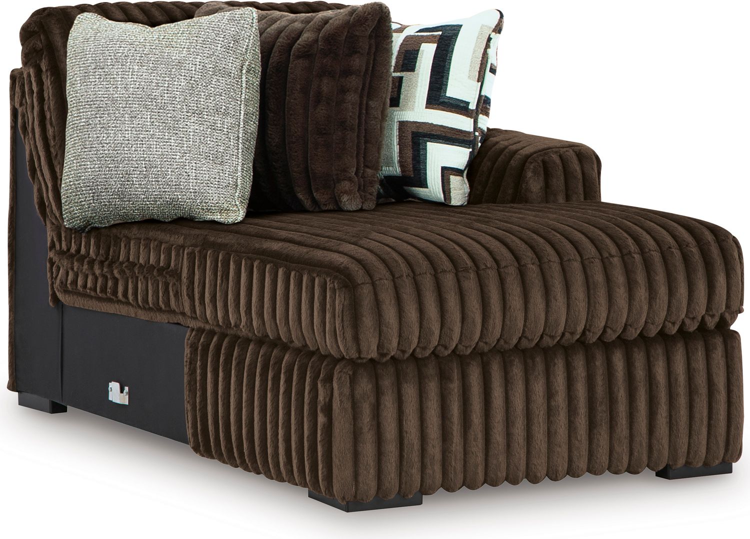 Midnight-Madness 4-Piece Sectional with Chaise, Oversized Chair and Ottoman In Chocolate 98104U6