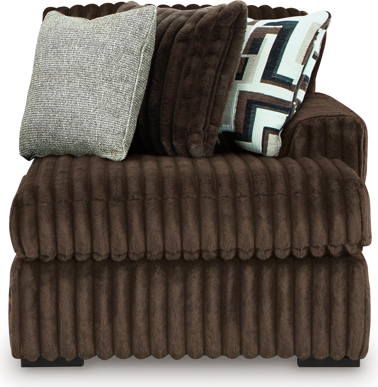 Midnight-Madness 4-Piece Sectional with Chaise, Oversized Chair and Ottoman In Chocolate 98104U6