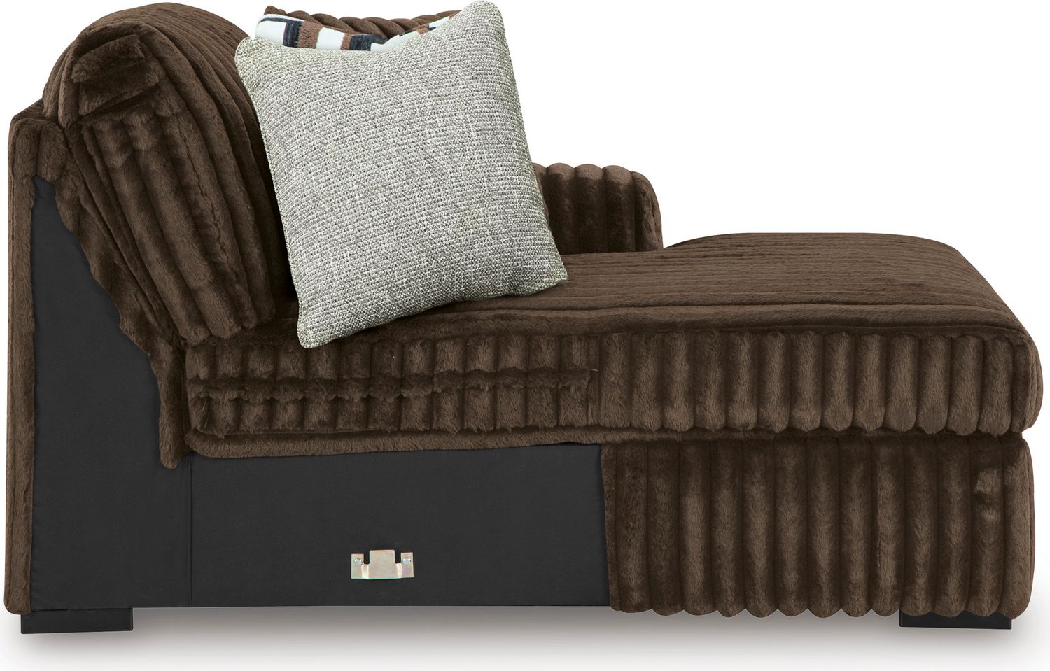 Midnight-Madness 4-Piece Sectional with Chaise, Oversized Chair and Ottoman In Chocolate 98104U6