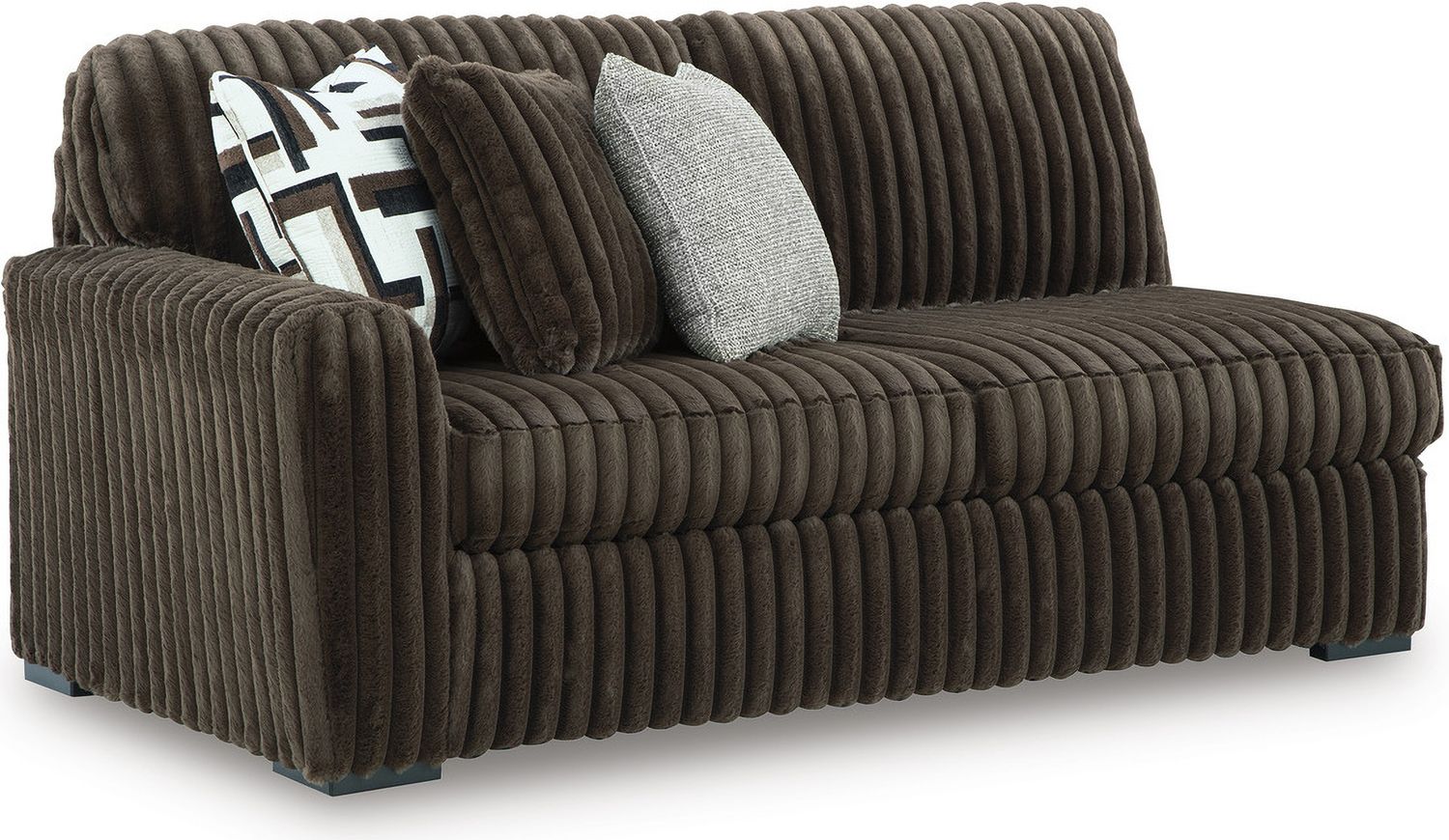 Midnight-Madness 4-Piece Sectional with Chaise, Oversized Chair and Ottoman In Chocolate 98104U6