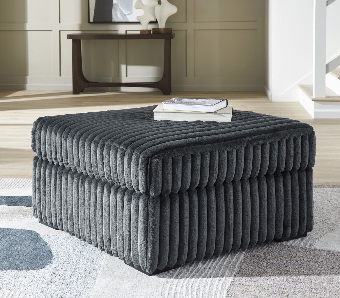 Midnight-Madness Oversized Accent Ottoman In Gunmetal 9810508