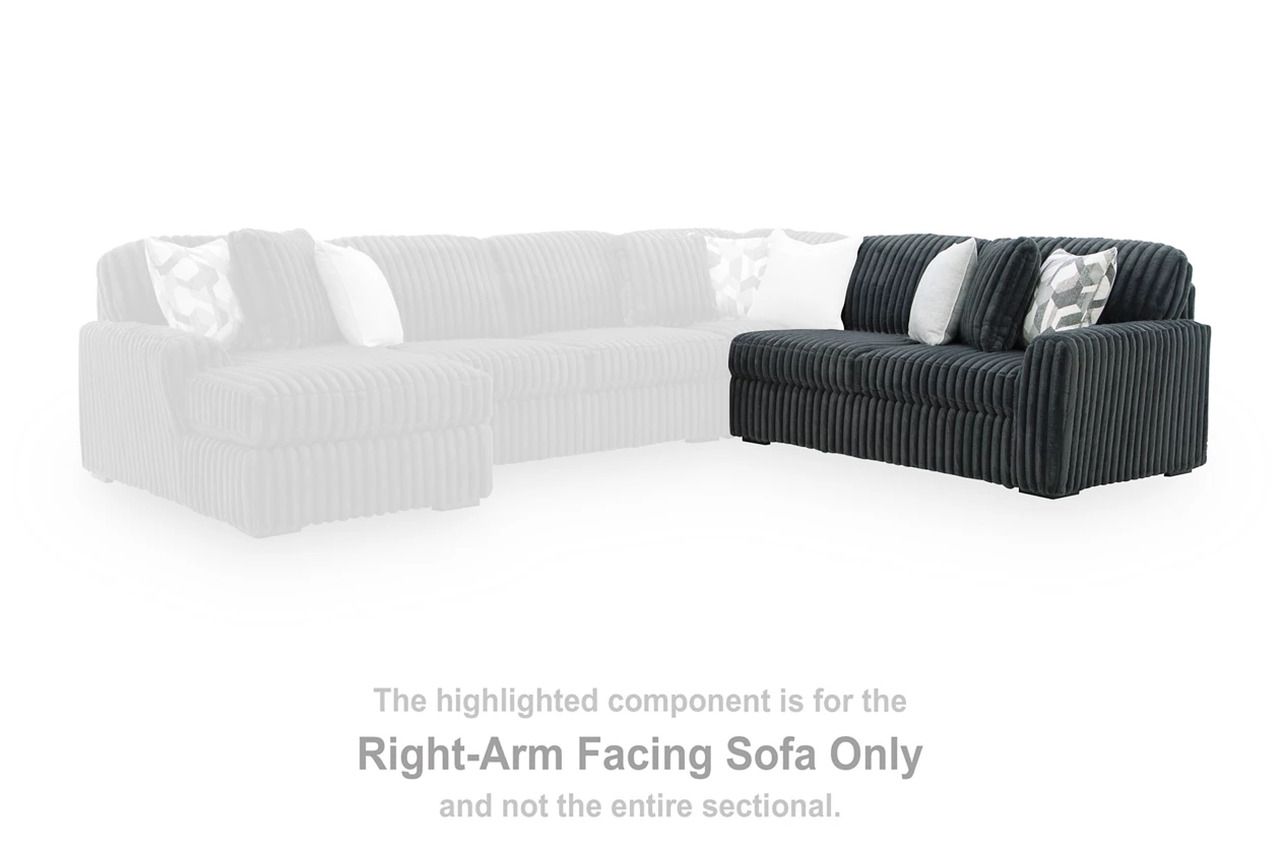Midnight-Madness 4-Piece Sectional with LAF Chaise In Gunmetal 98105S1