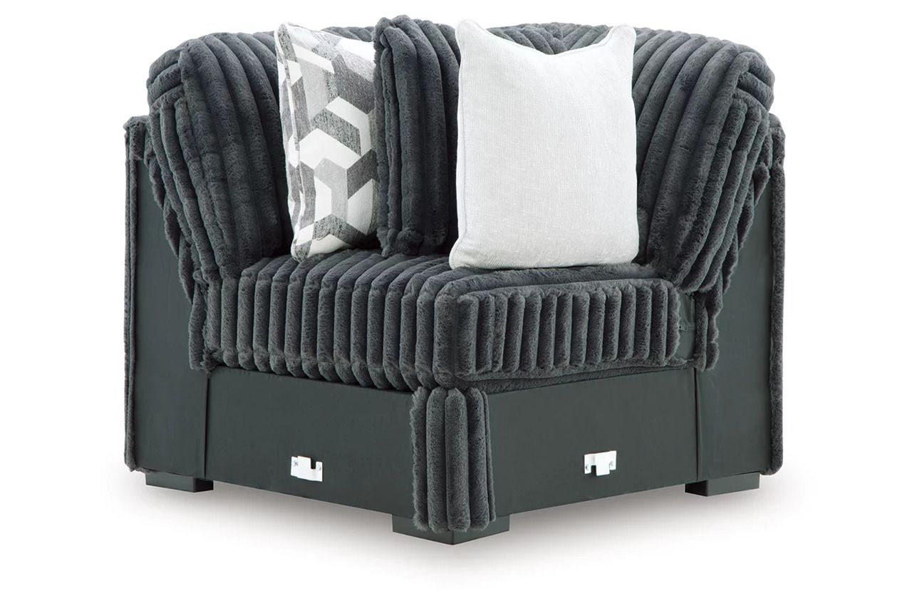 Midnight-Madness 4-Piece Sectional with LAF Chaise In Gunmetal 98105S1