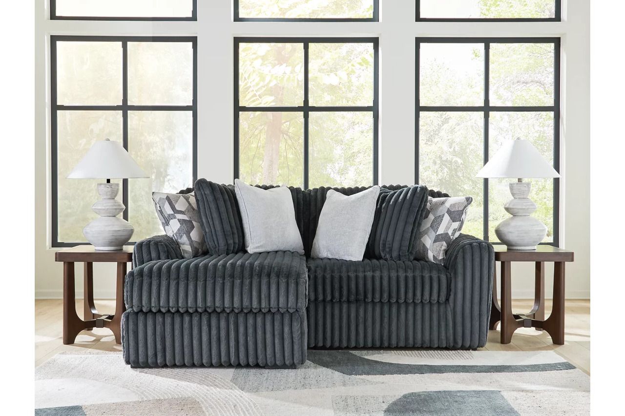 Midnight-Madness 2-Piece Sectional with LAF Chaise In Gunmetal 98105S15