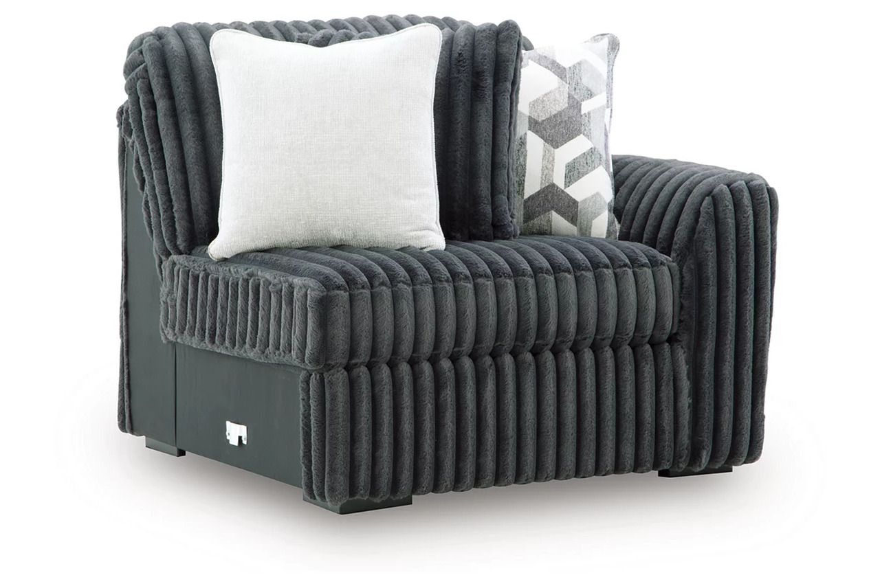 Midnight-Madness 2-Piece Sectional with LAF Chaise In Gunmetal 98105S15