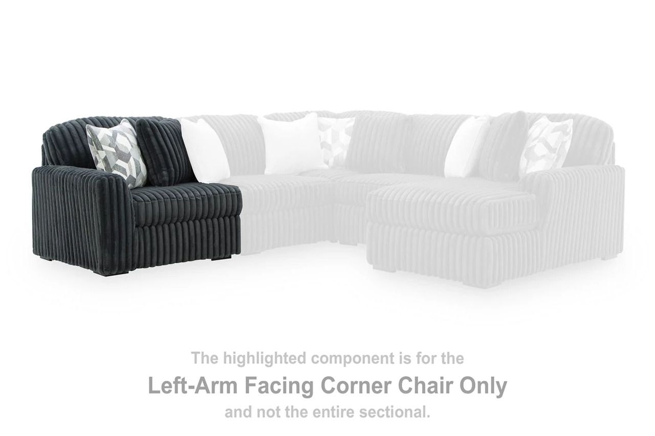 Midnight-Madness 2-Piece Sectional with RAF Chaise In Gunmetal 98105S16