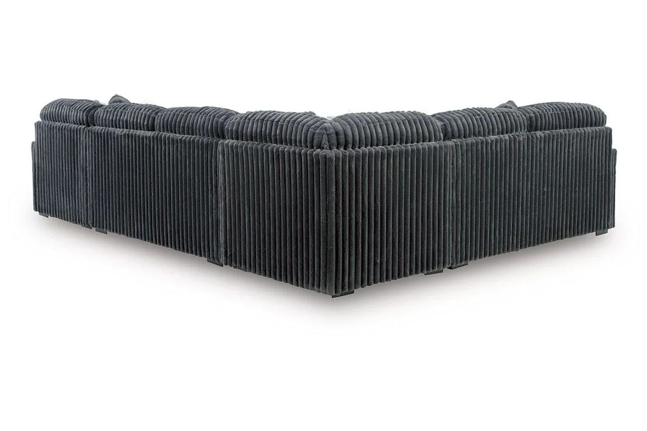 Midnight-Madness 4-Piece Sectional with RAF Chaise In Gunmetal 98105S2