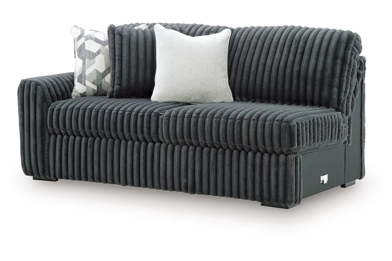 Midnight-Madness 4-Piece Sectional with RAF Chaise In Gunmetal 98105S2