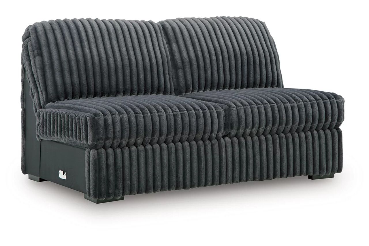 Midnight-Madness 4-Piece Sectional with RAF Chaise In Gunmetal 98105S2