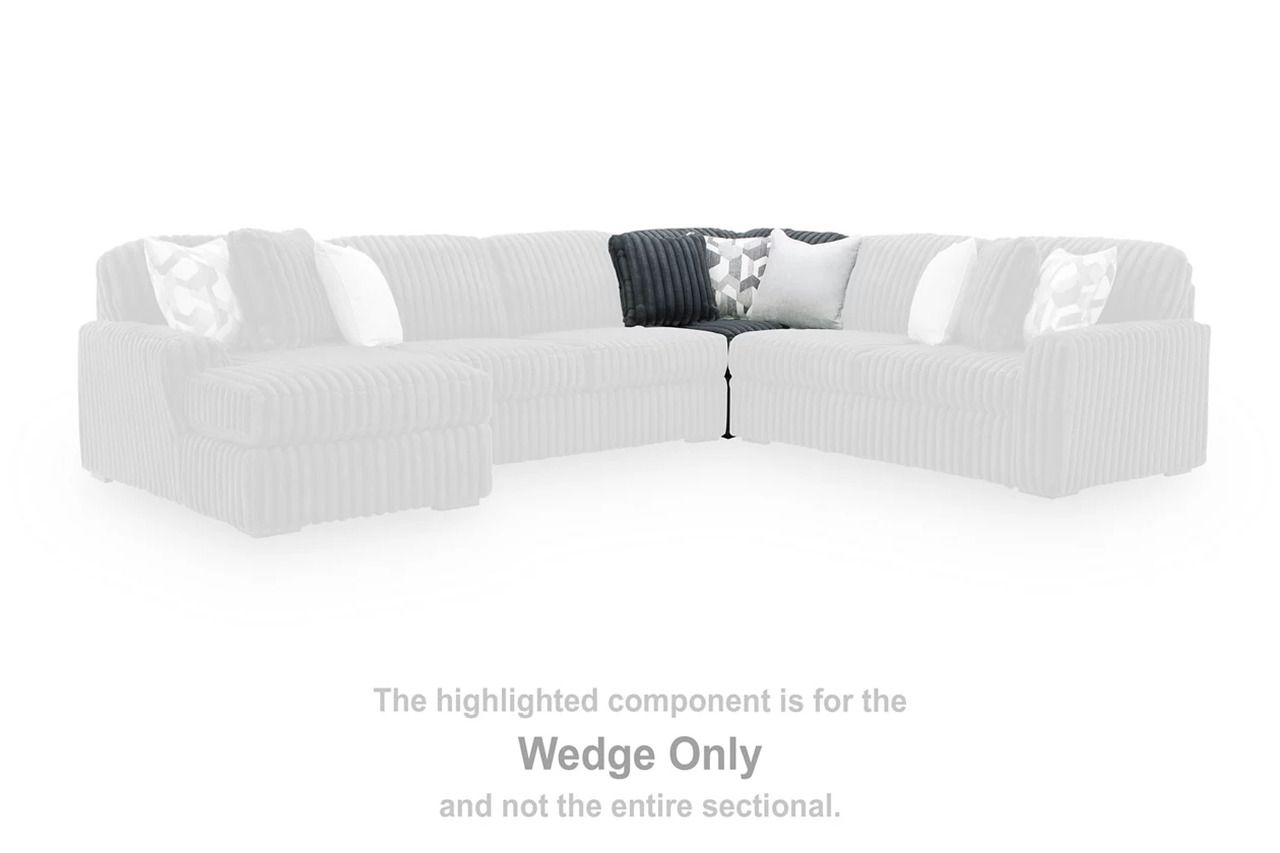 Midnight-Madness 4-Piece Sectional with RAF Chaise In Gunmetal 98105S2