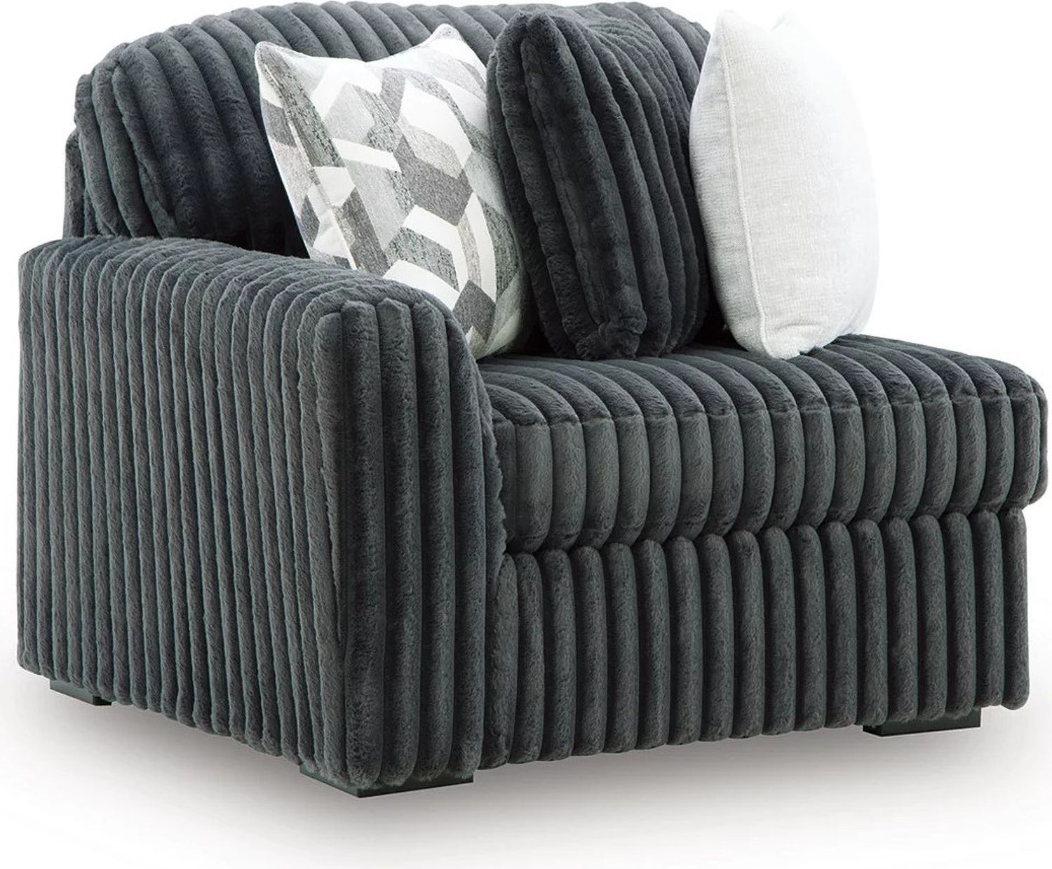 Midnight-Madness 5-Piece Sectional with RAF Chaise In Gunmetal 98105S23