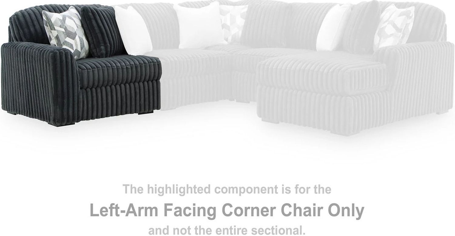 Midnight-Madness 5-Piece Sectional with RAF Chaise In Gunmetal 98105S23