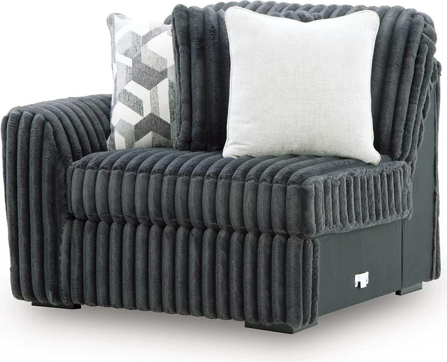 Midnight-Madness 5-Piece Sectional with RAF Chaise In Gunmetal 98105S23