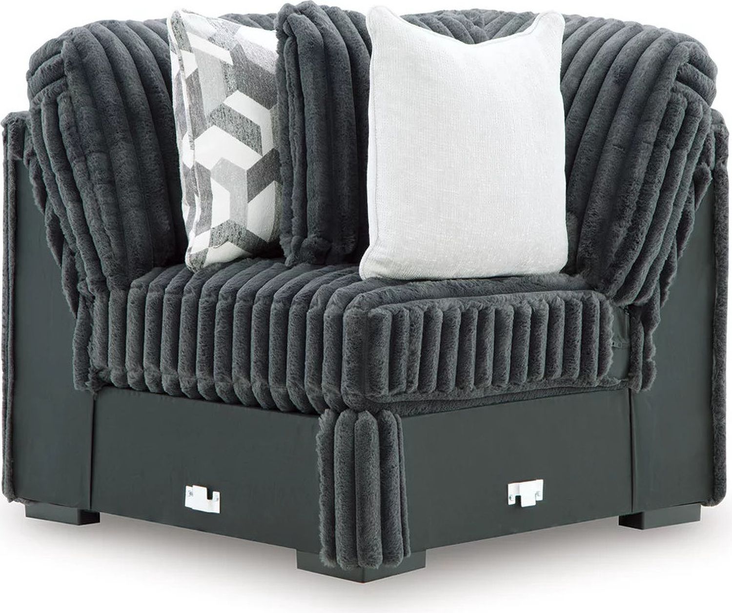 Midnight-Madness 5-Piece Sectional with RAF Chaise In Gunmetal 98105S23