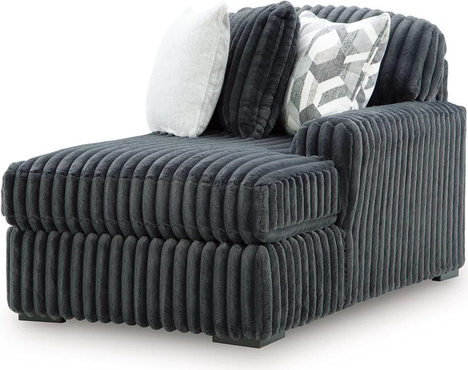 Midnight-Madness 5-Piece Sectional with RAF Chaise In Gunmetal 98105S23