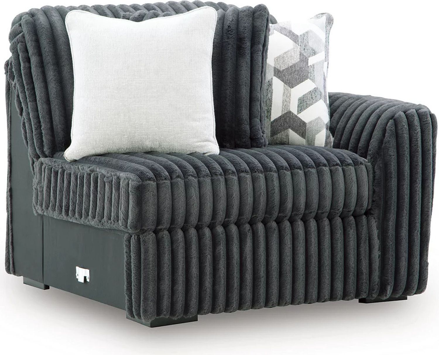 Midnight-Madness 5-Piece Sectional In Gunmetal 98105S27