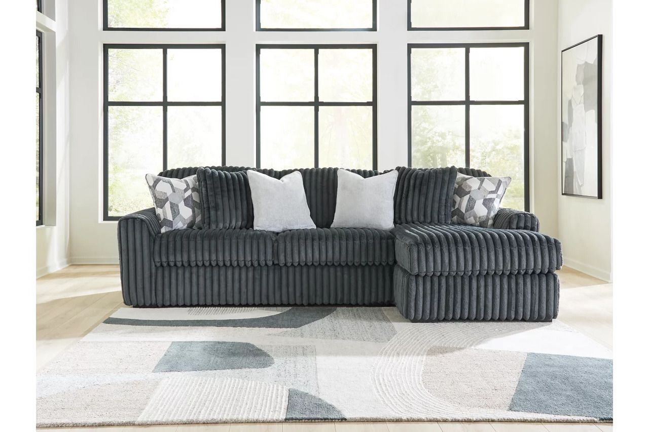 Midnight-Madness 2-Piece Sectional LAF Sofa Chaise In Gunmetal 98105S3
