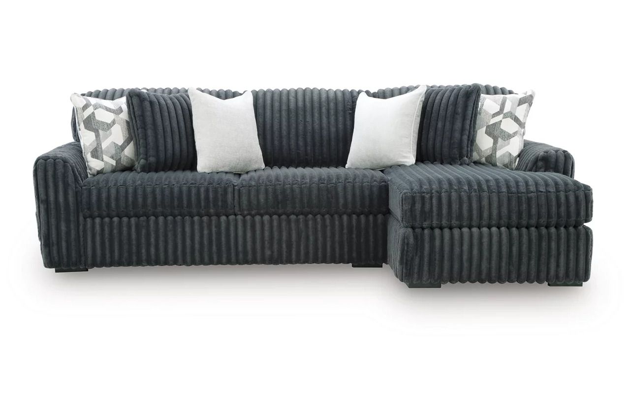 Midnight-Madness 2-Piece Sectional LAF Sofa Chaise In Gunmetal 98105S3