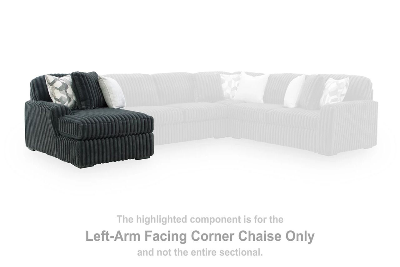 Midnight-Madness 2-Piece Sectional RAF Sofa Chaise In Gunmetal 98105S4