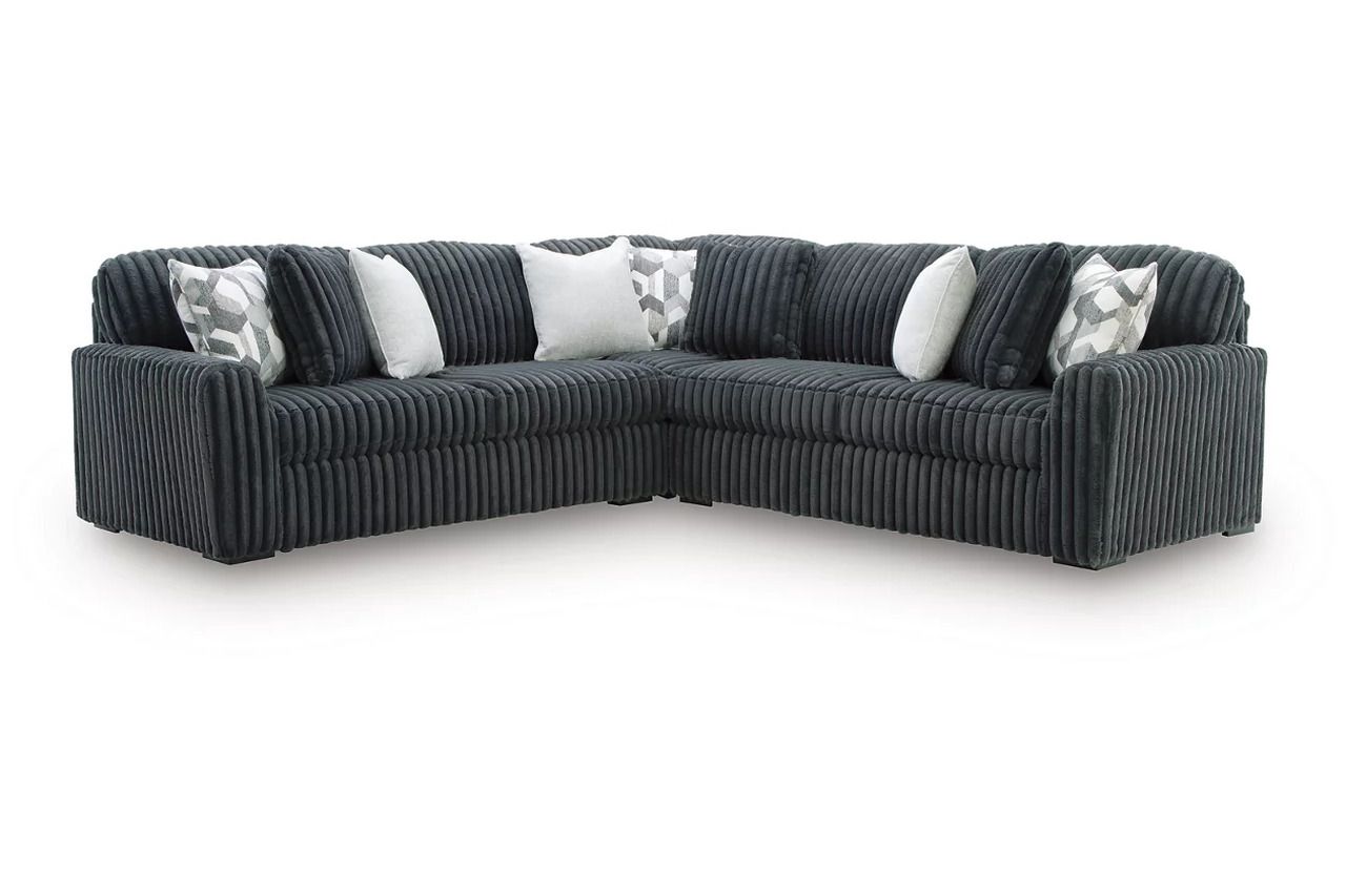 Midnight-Madness 3-Piece Sectional In Gunmetal 98105S5