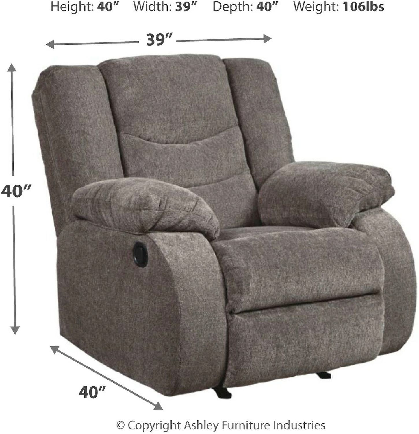 Tulen Rocker Recliner In Gray 9860625