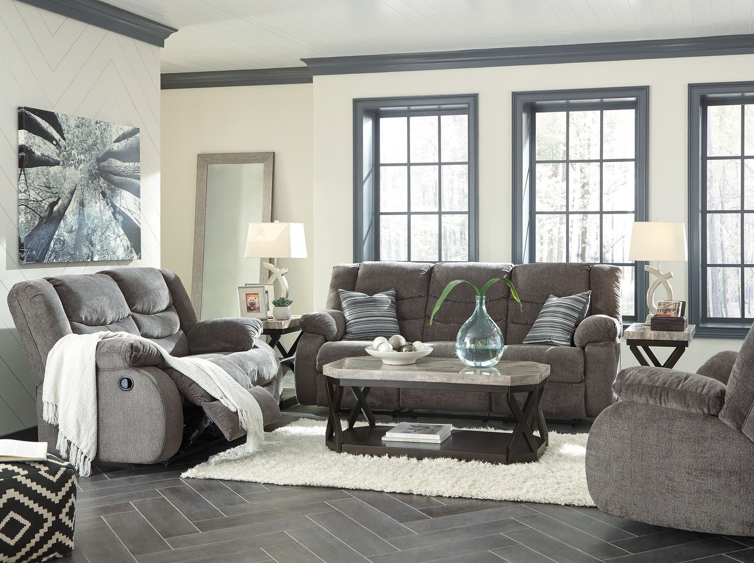 Tulen Reclining Loveseat In Gray 9860686