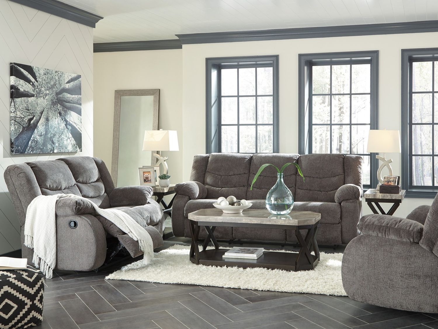 Tulen Reclining Loveseat In Gray 9860686