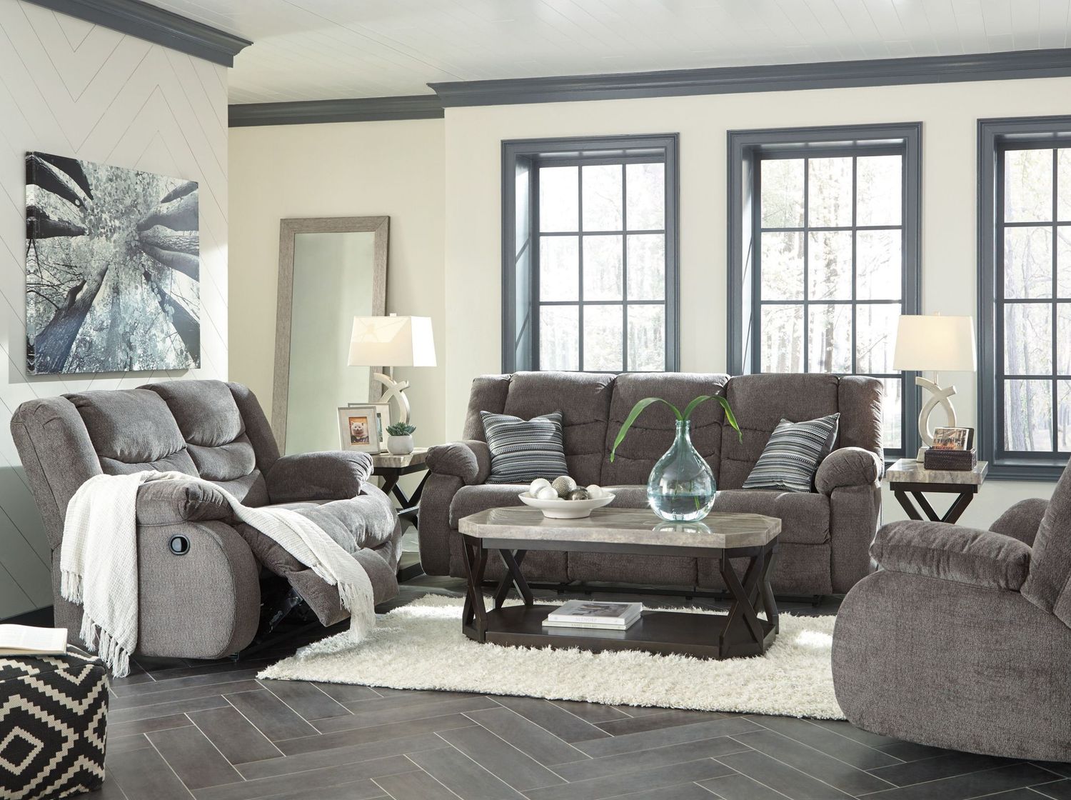 Tulen Reclining Loveseat In Gray 9860686