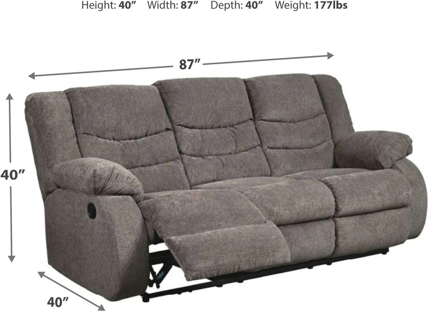 Tulen Reclining Sofa In Gray 9860688