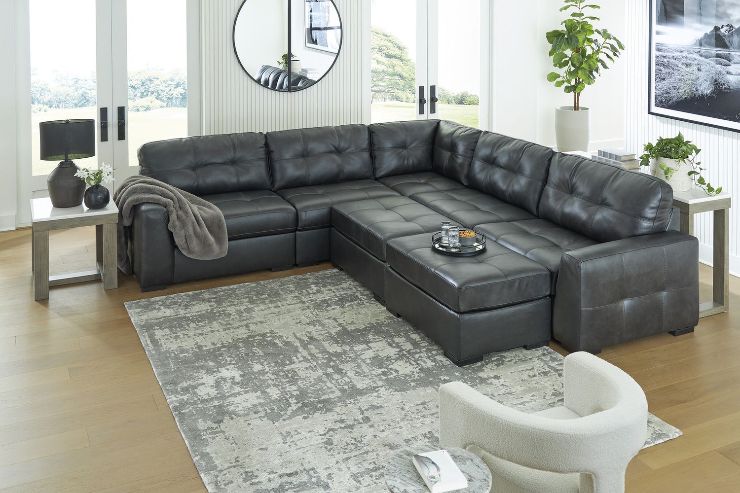Brindley Pier Oversized Accent Ottoman In Fog 9950308