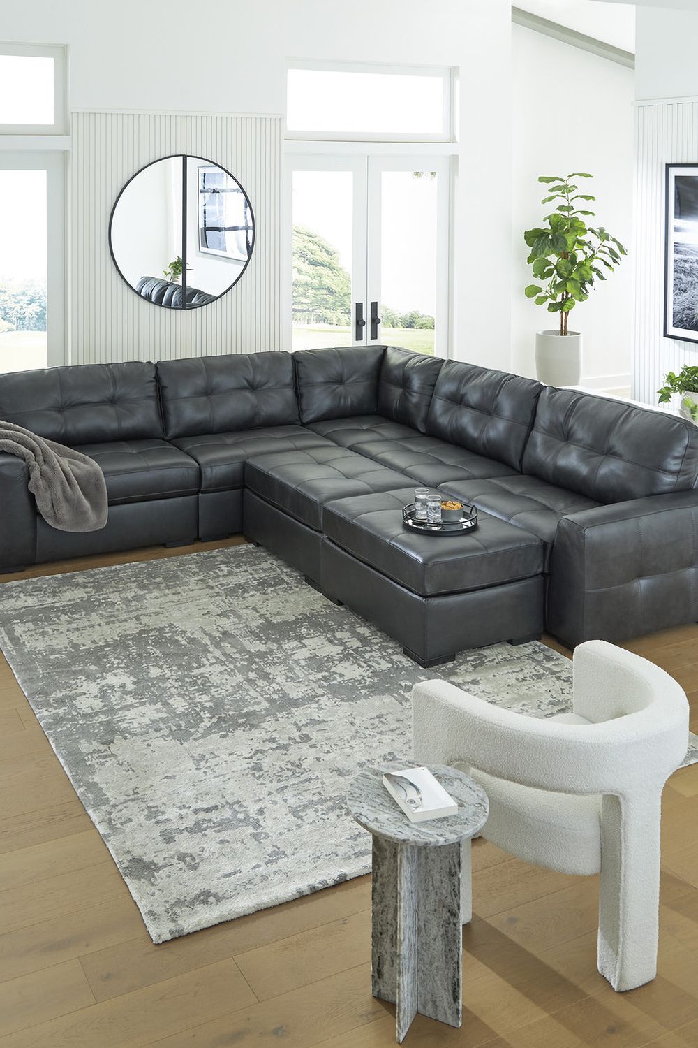 Brindley Pier Oversized Accent Ottoman In Fog 9950308