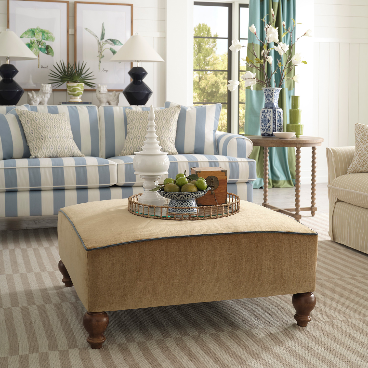 Renelle - Cocktail Ottoman - Dark Walnut - 9990DW 9990DW