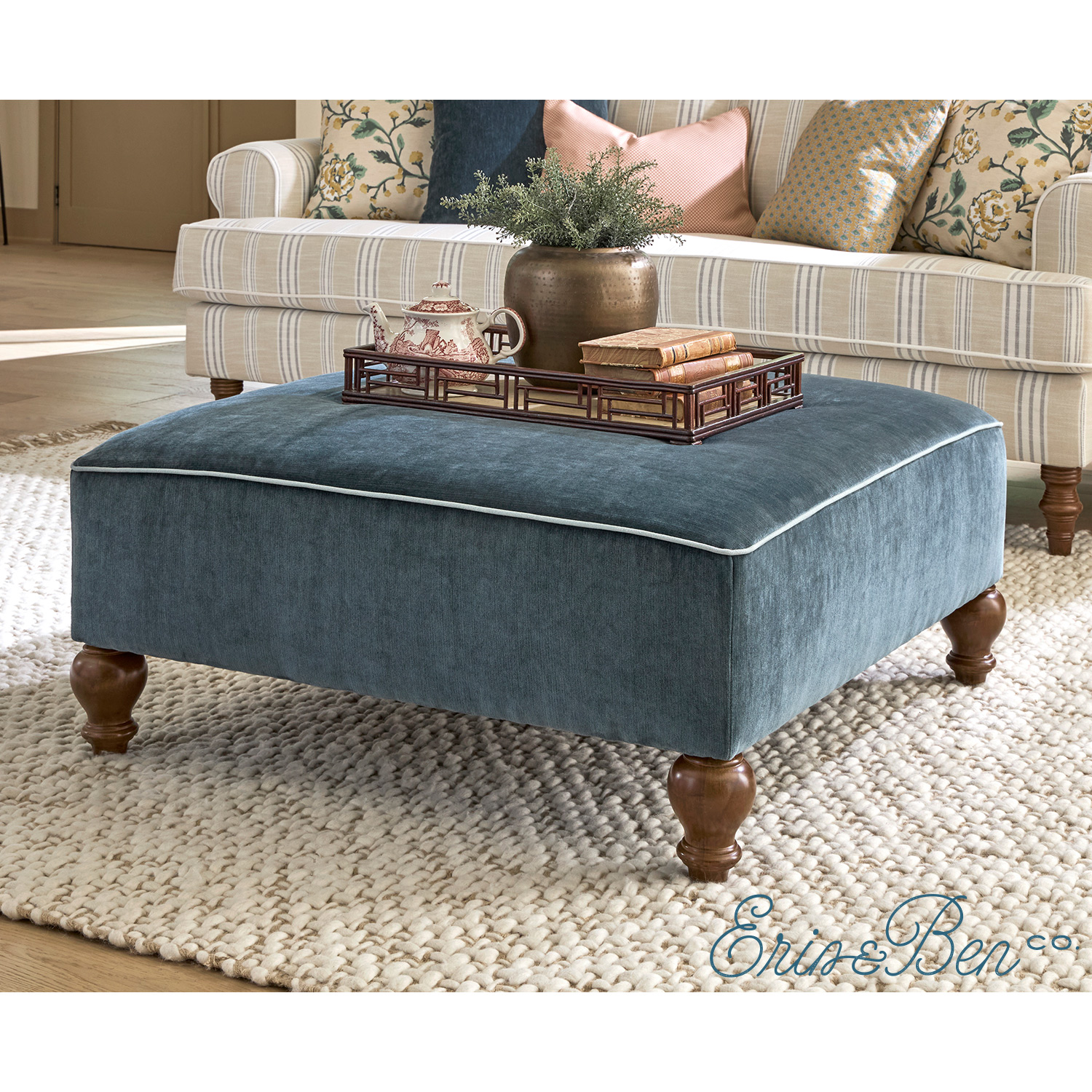 Renelle - Cocktail Ottoman - Dark Walnut - 9990DW 9990DW