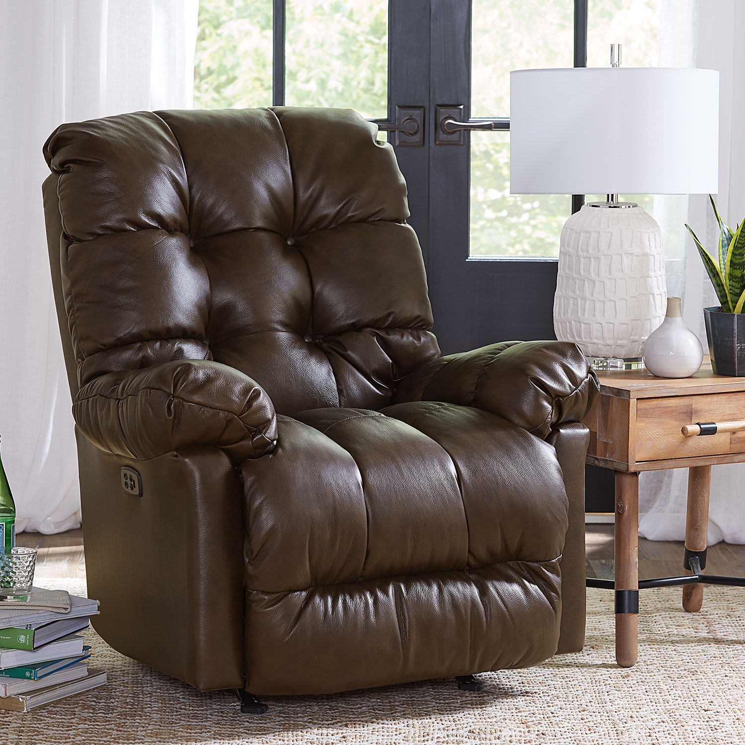 Brosmer - Overstuffed Pillow Biscuit Back Recliner With Padded Chaise Lounge. - 9MW84-1 9MW841