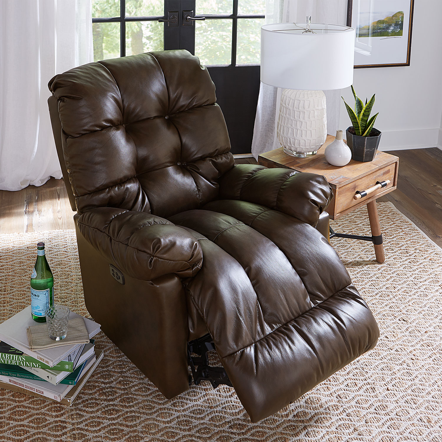 Brosmer - Overstuffed Pillow Biscuit Back Recliner With Padded Chaise Lounge. - 9MW84-1 9MW841