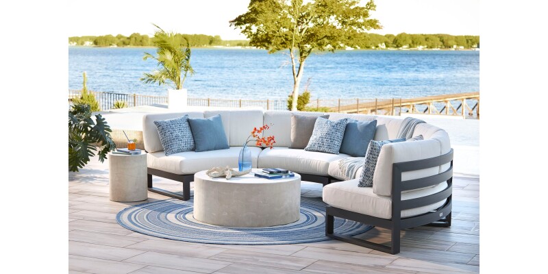 Bonavista Outdoor Curved Armless Sectional A021K454O12718SLOUNGEGRA